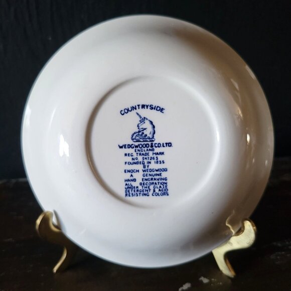 Vtg Enoch Wedgwood & Co Countryside Berry Bowl 5" Blue & White Scene - Picture 3 of 4